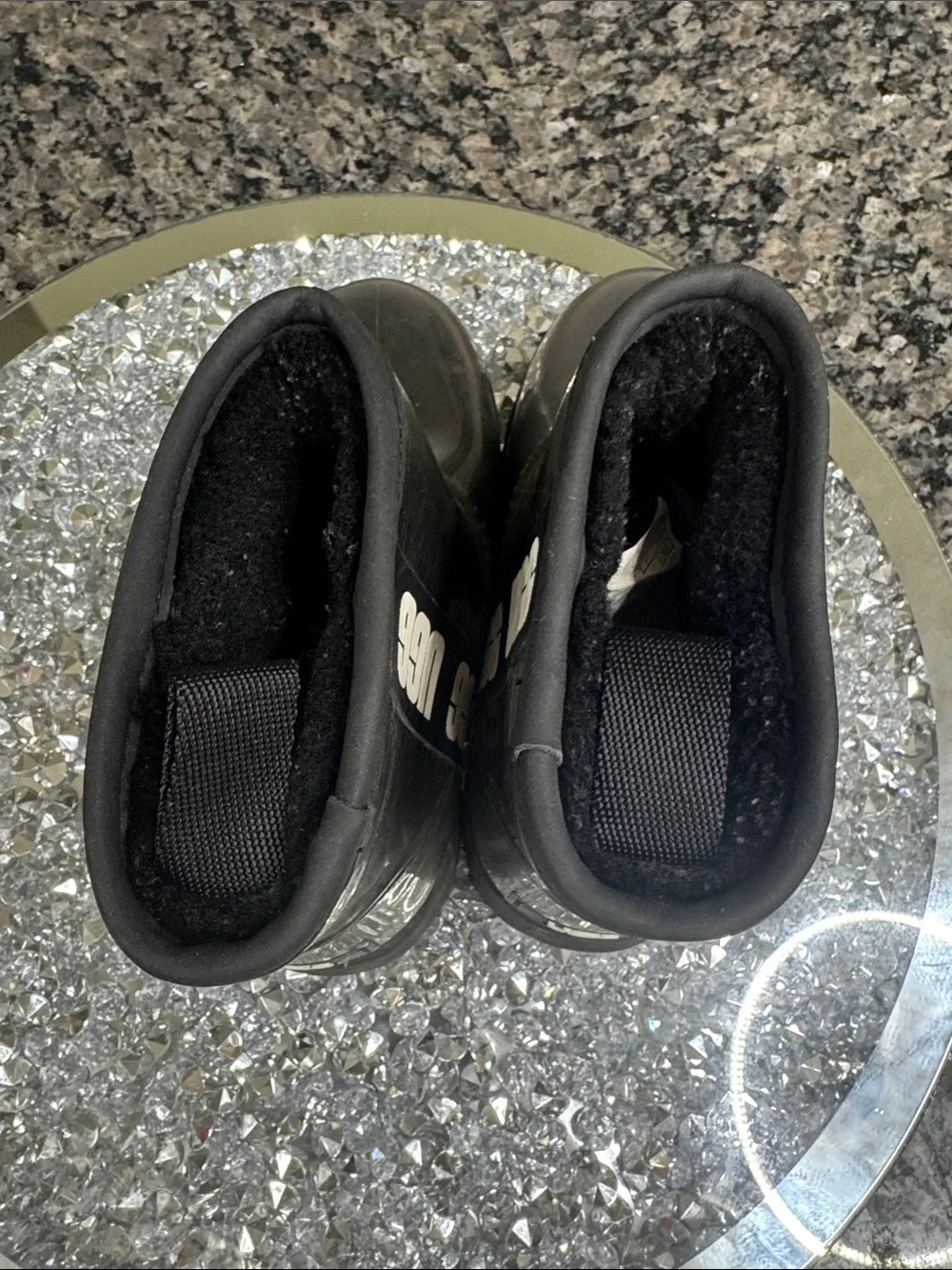 UGG Kids Black waterproof Gloss Ankle Boot 12